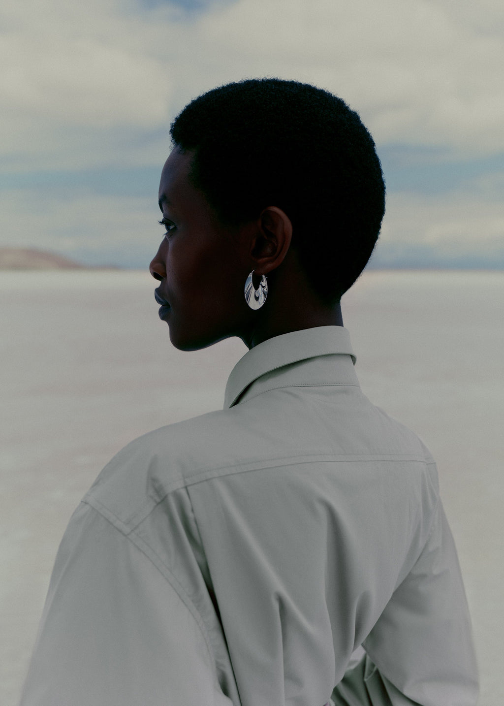 Éole Slim Hoop Earrings - Silver in rhodium-plated brass