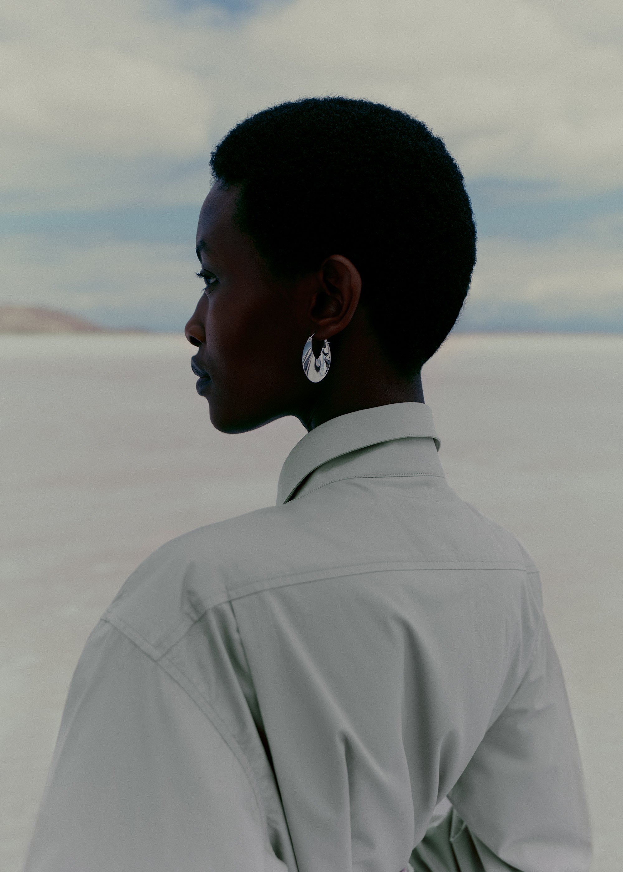 Éole Slim Hoop Earrings - Silver in rhodium-plated brass