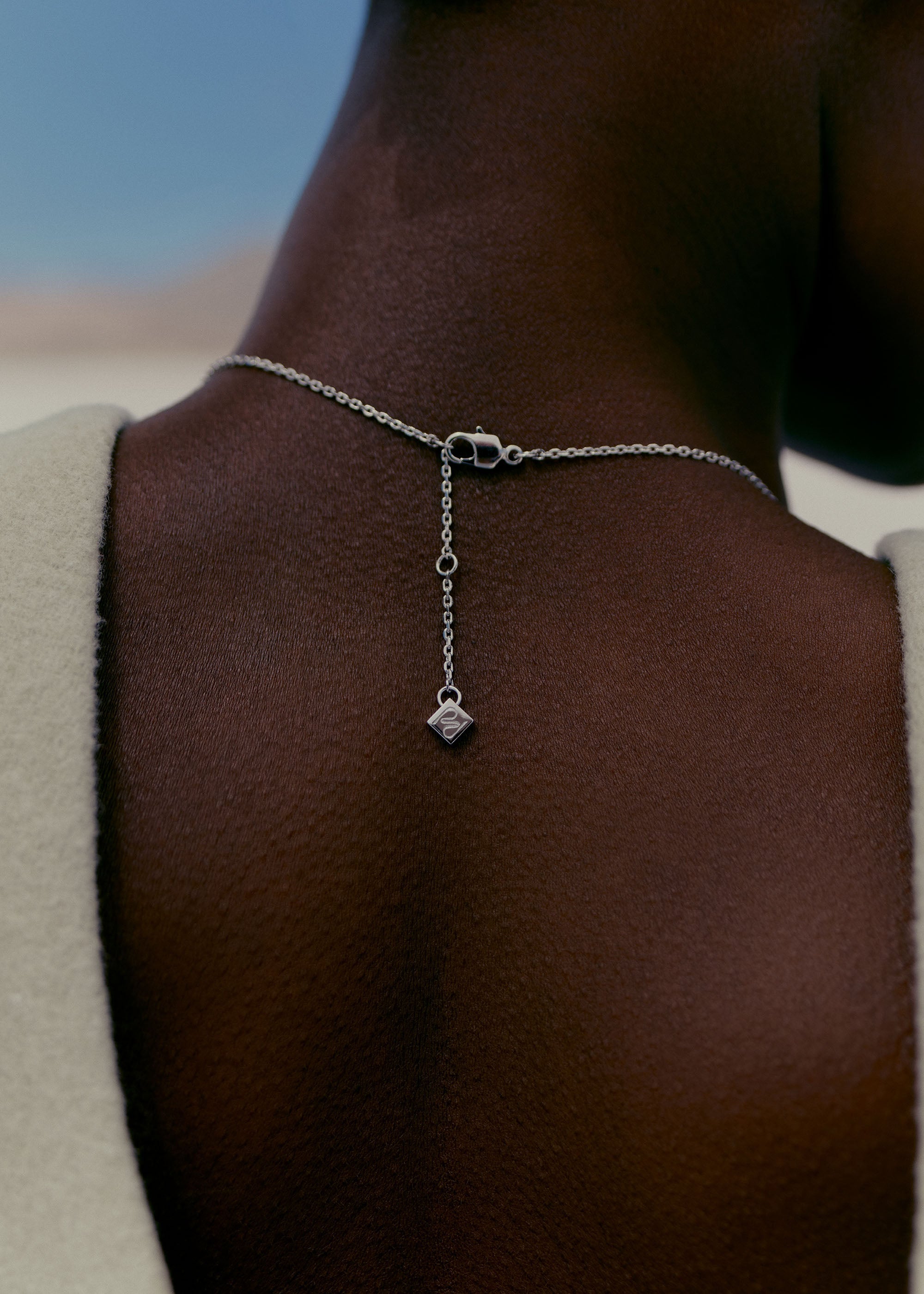 Eroz Double Chain - Silver in rhodium-plated brass