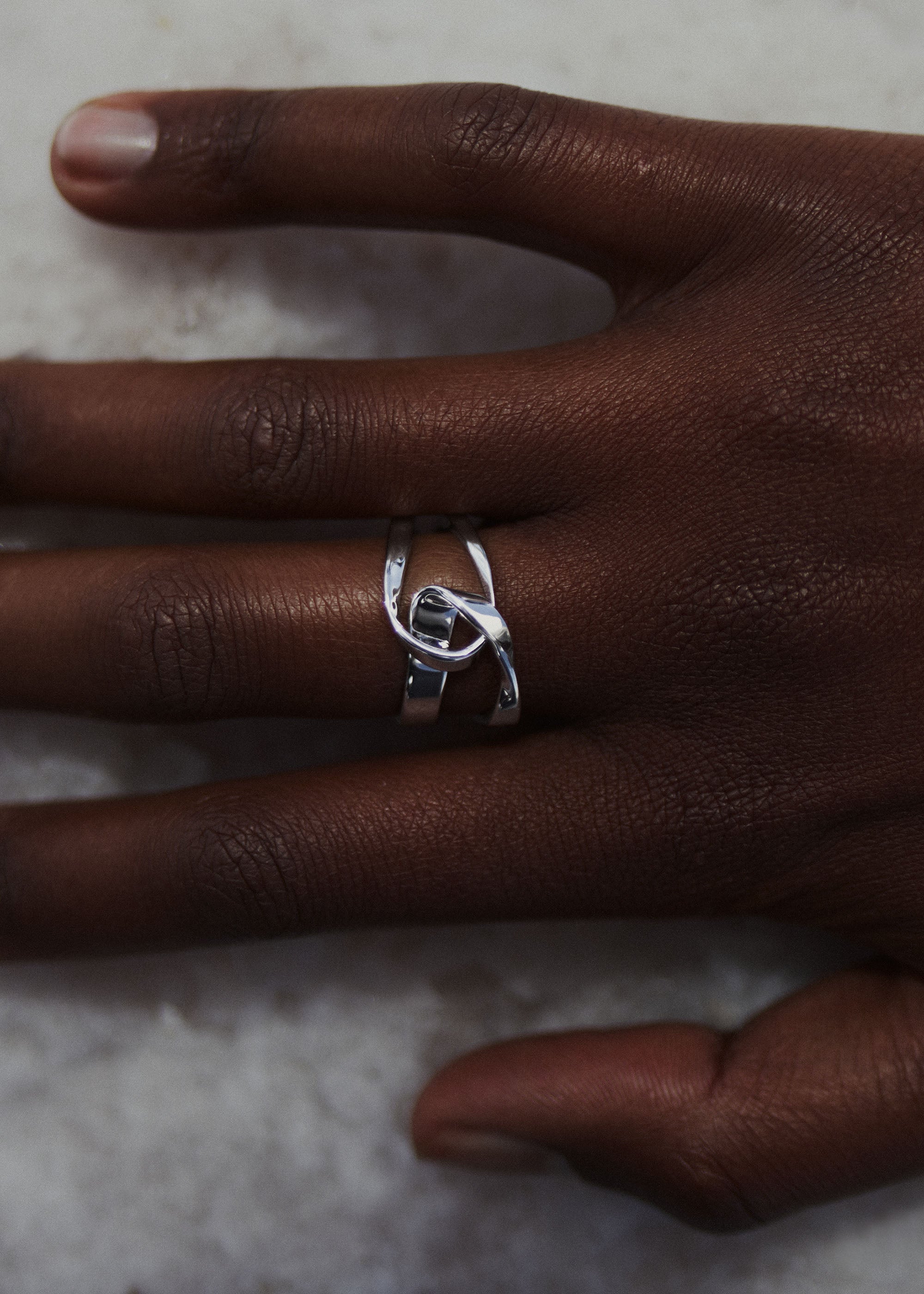 Éole Ring - Silver in rhodium-plated brass