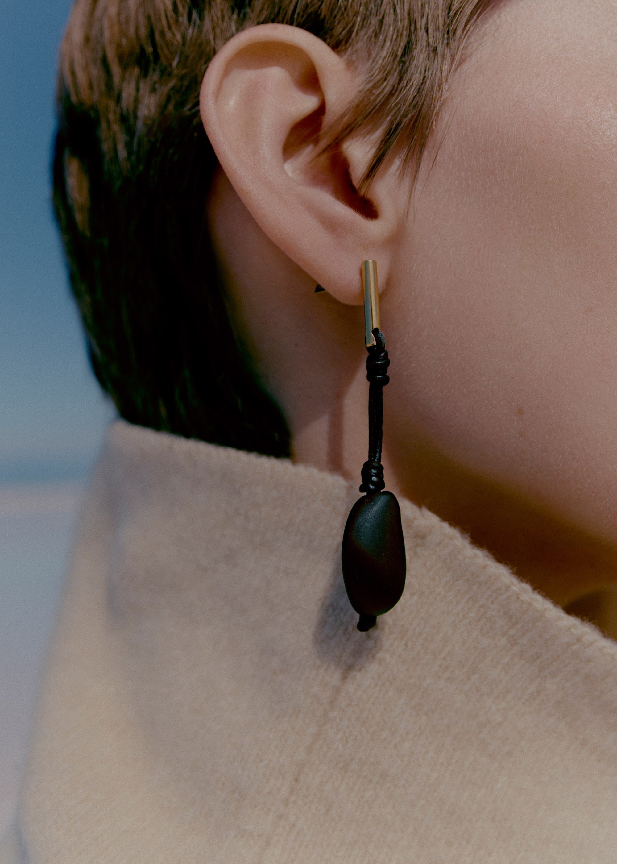 Téré Drop Earrings - Black Marble