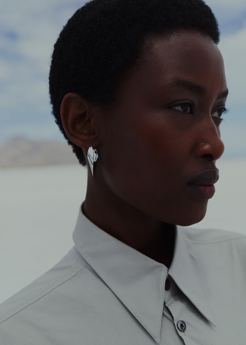 Éole Slim Hoop Earrings - Silver in rhodium-plated brass