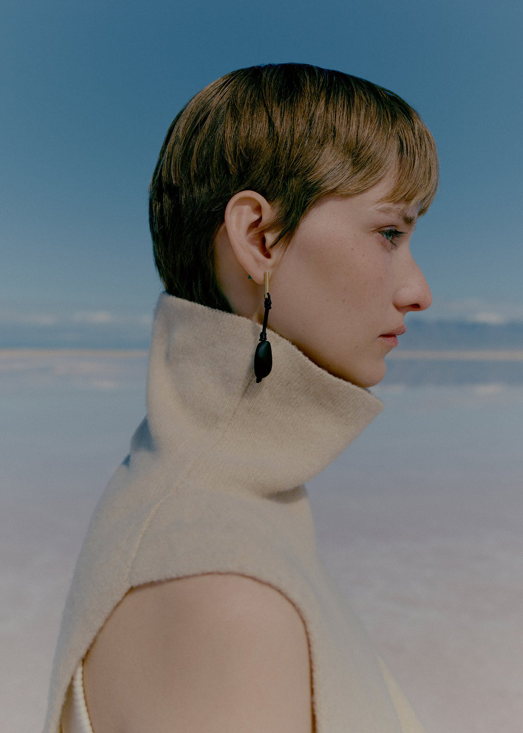 Téré Drop Earrings - Black Marble