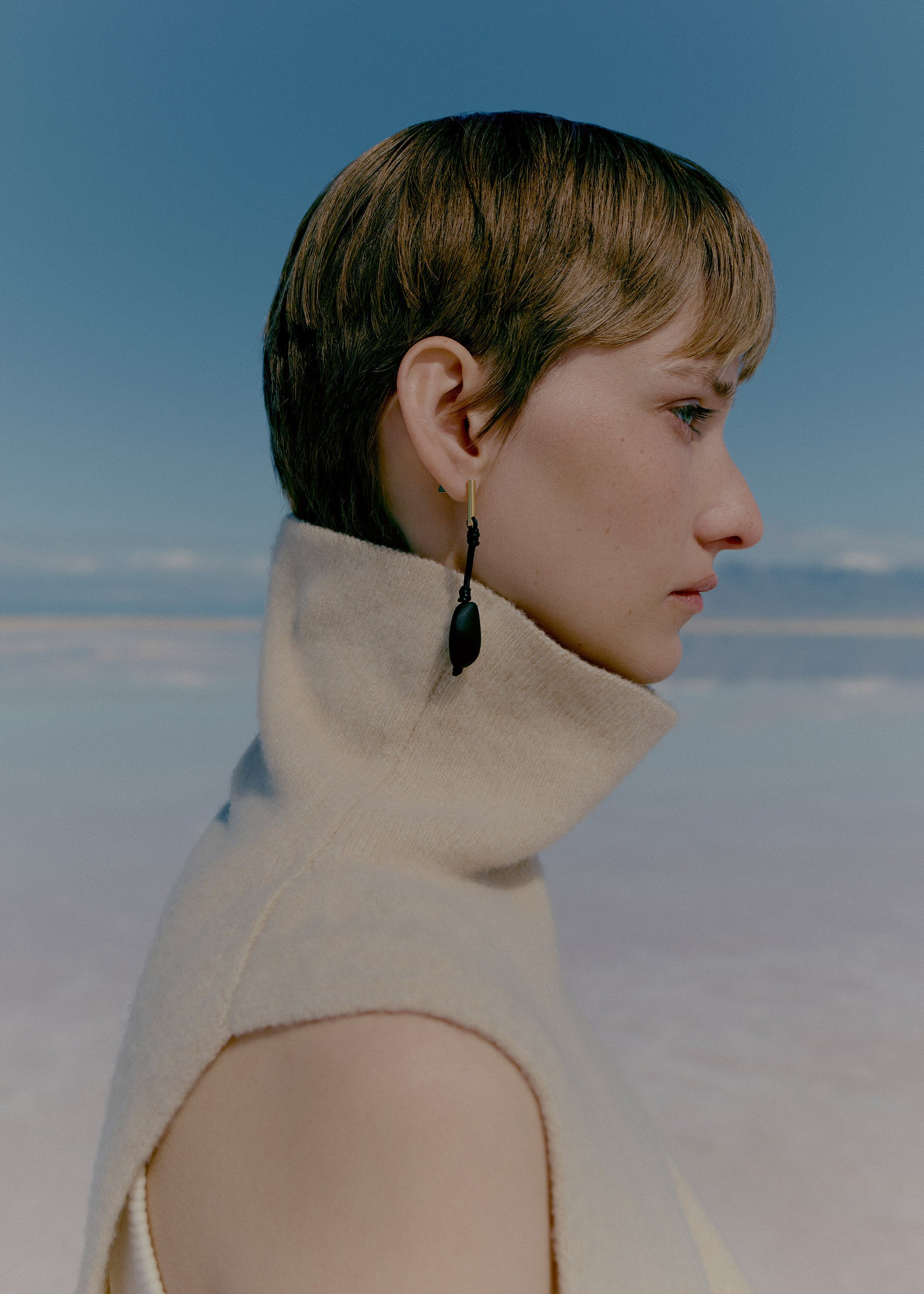 Téré Drop Earrings - Black Marble