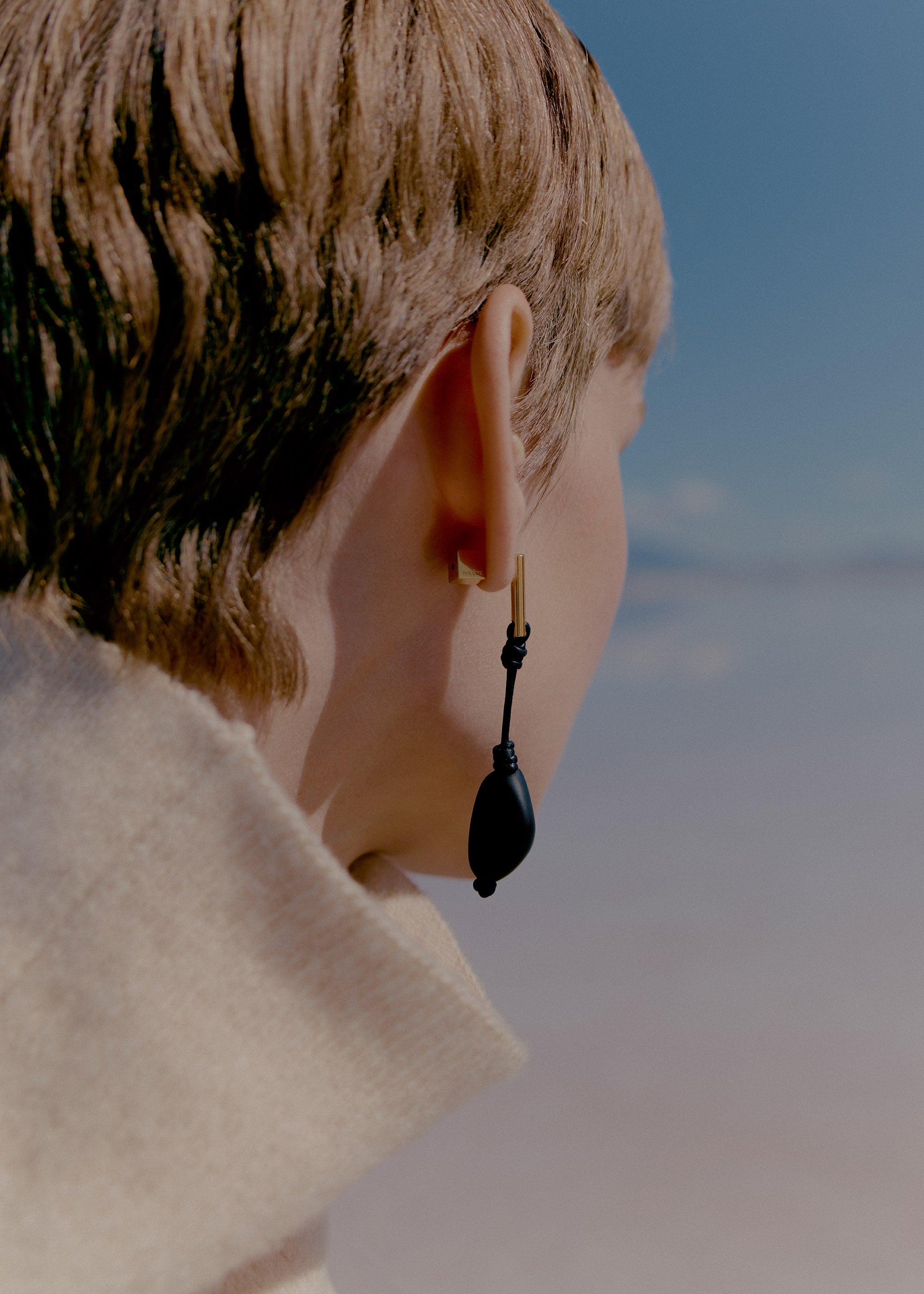 Téré Drop Earrings - Black Marble