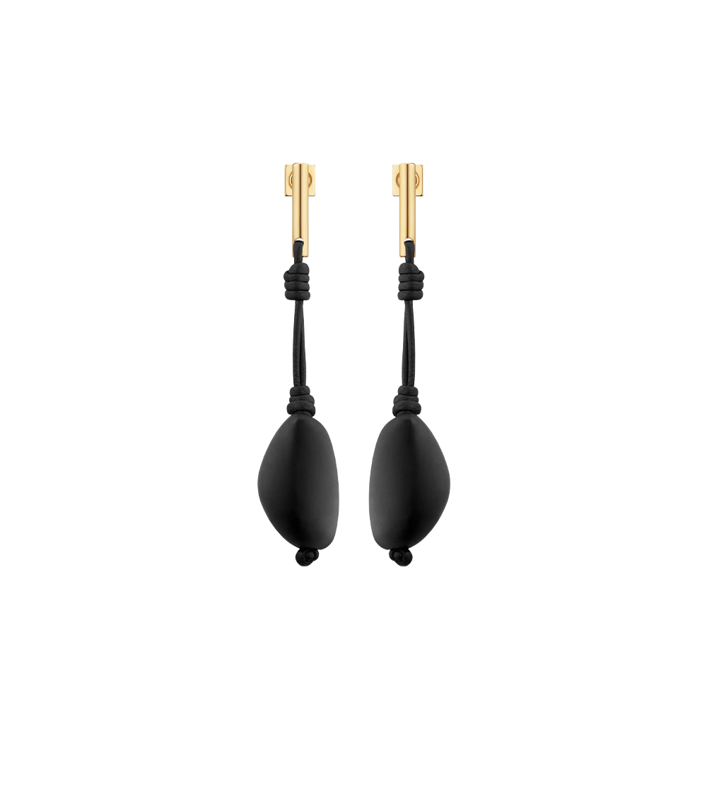 Téré Drop Earrings - Black Marble