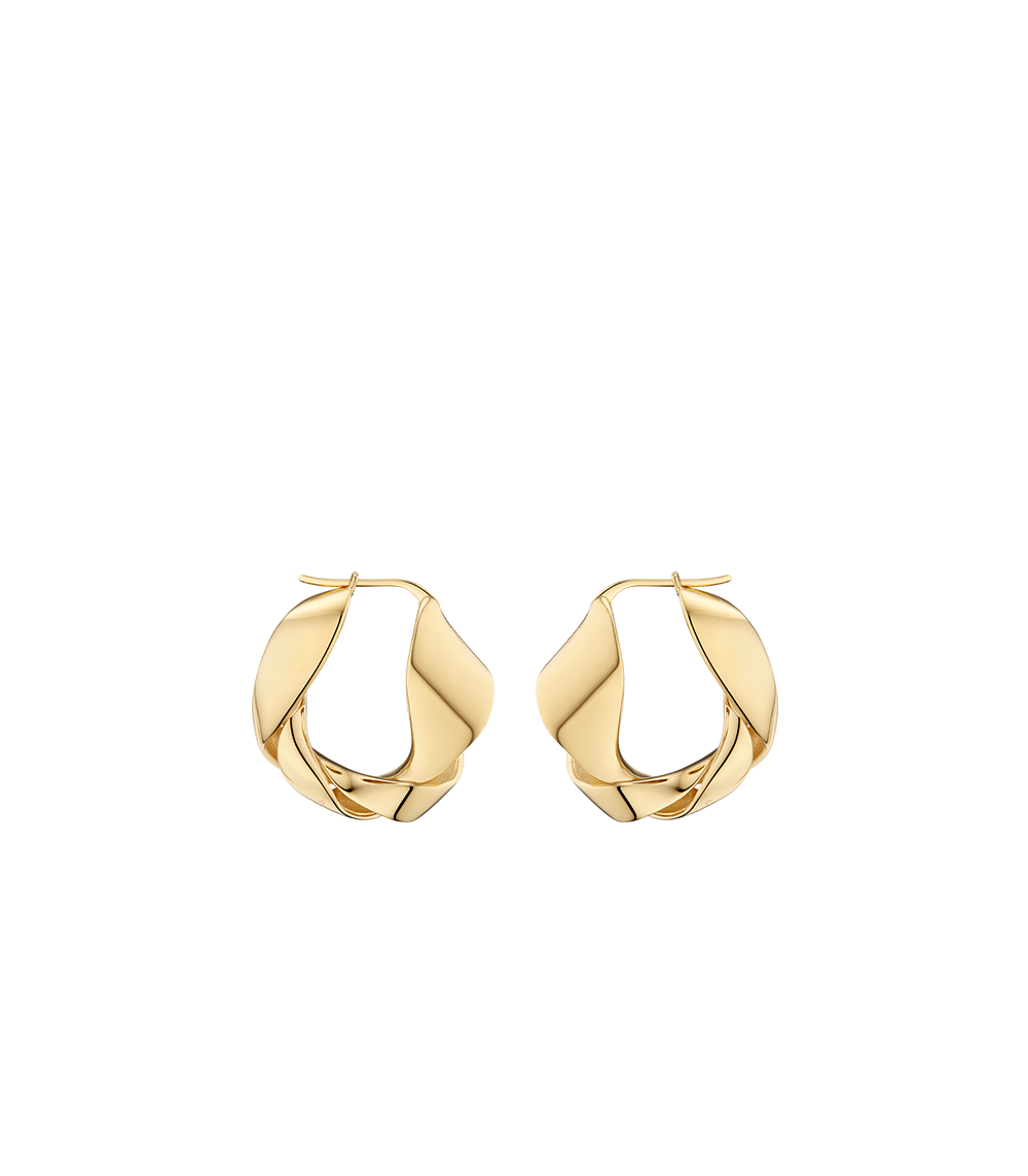 Éole Wavy Hoop Earrings - 24 carat gold-gilded