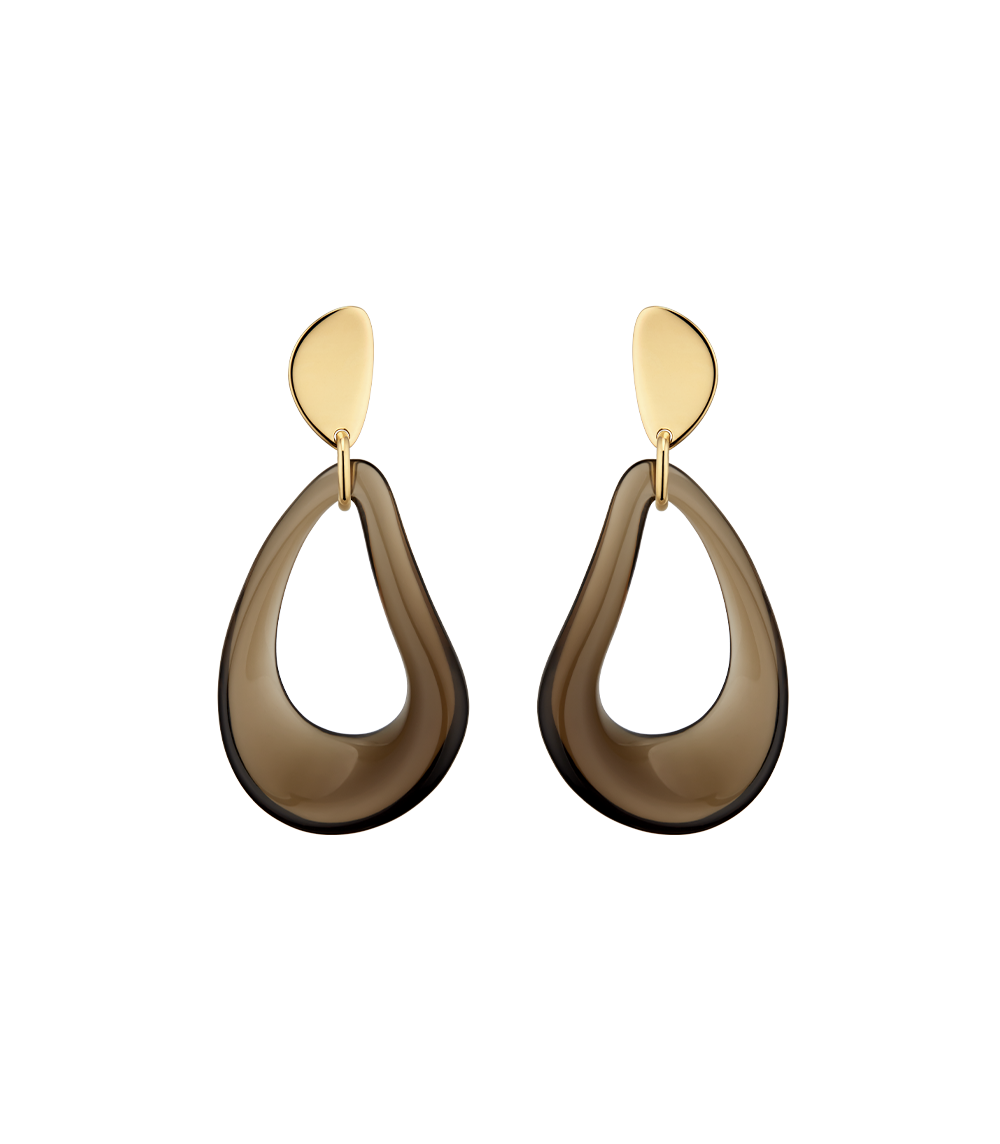 Naé Drop Earrings - Smoked glass