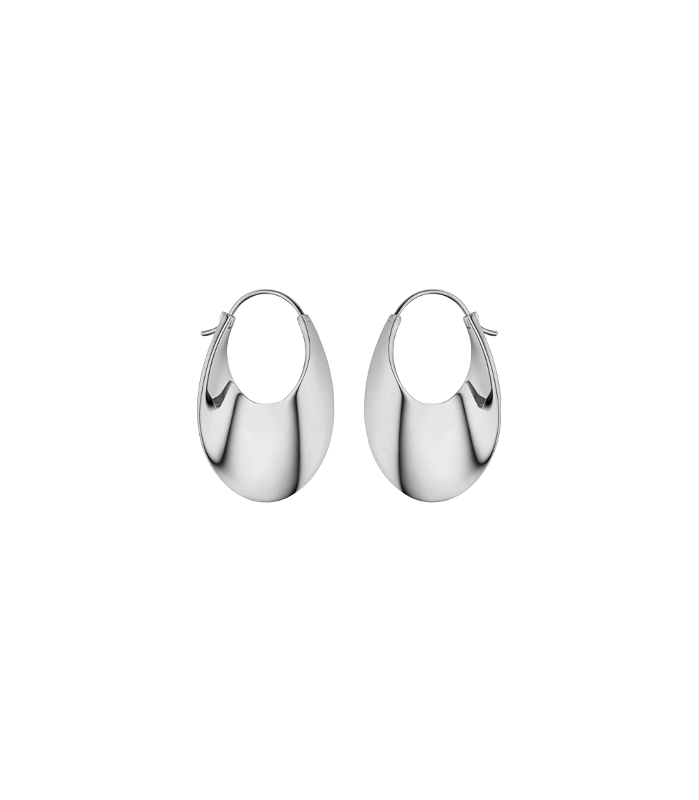 Éole Slim Hoop Earrings - Silver in rhodium-plated brass